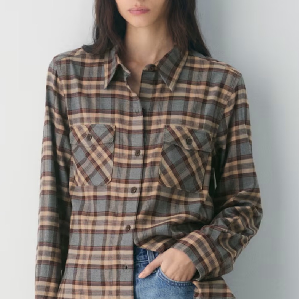 Aritzia Sunday Best- Maple Plaid Button-Up Shirt